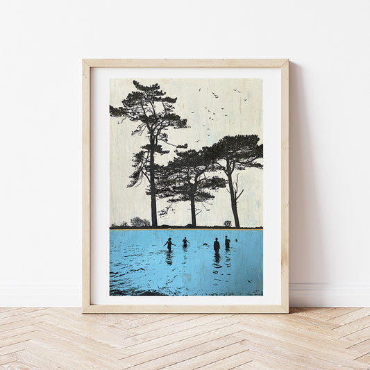 Come on in the Water's Lovely - contemporary fine art print